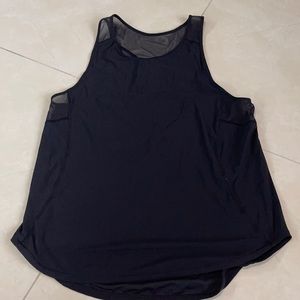 Lululemon Black Tank with Sheer Back.  Size 6.